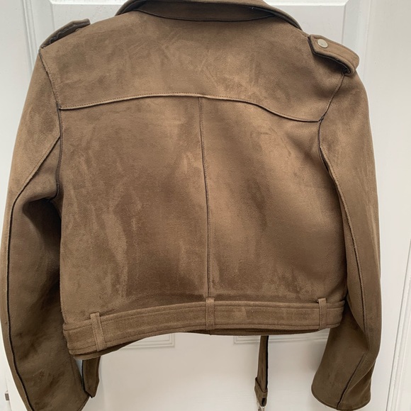 Zara faux suede moto style jacket, size M - Picture 4 of 4